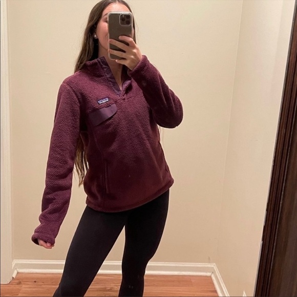 Patagonia | Maroon Wine Red Re-Tooled T Snap
Pullover Fleece Jacket - Picture 5 of 6
